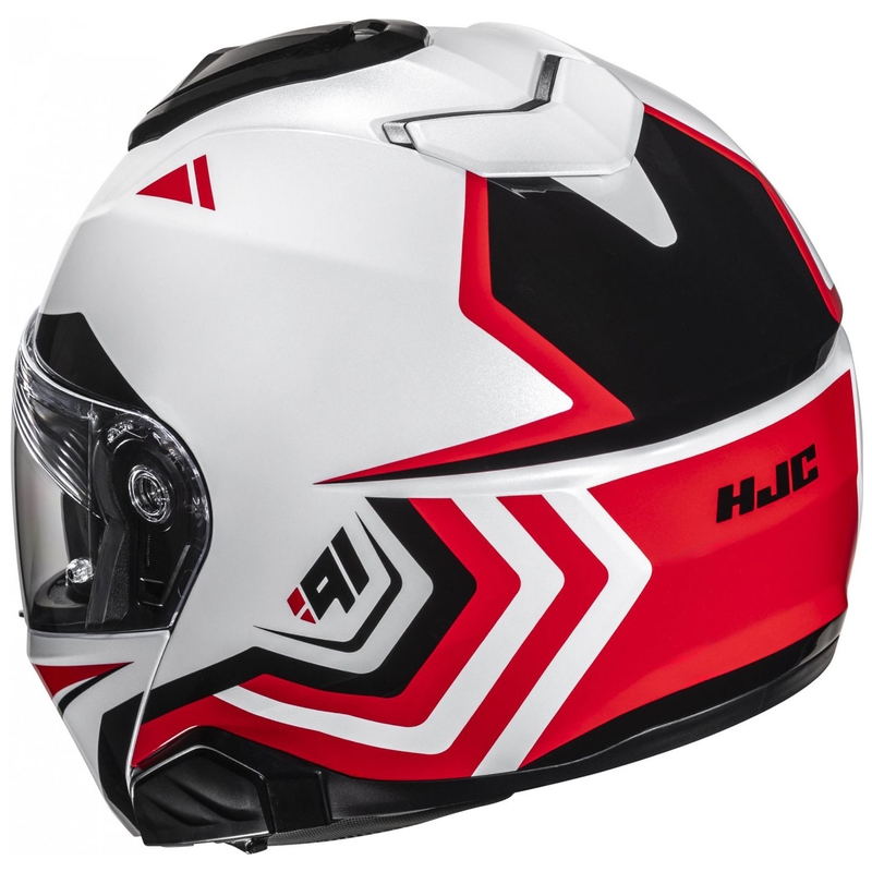 Casque moto modulable HJC i91 Tricus MC1 blanc-noir-rouge