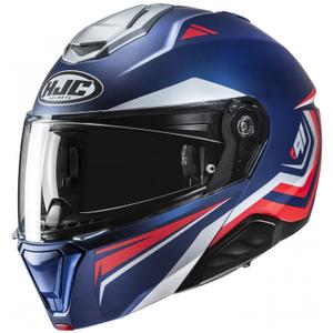 Casque moto modulable HJC i91 Tricus MC21SF bleu-rouge-gris
