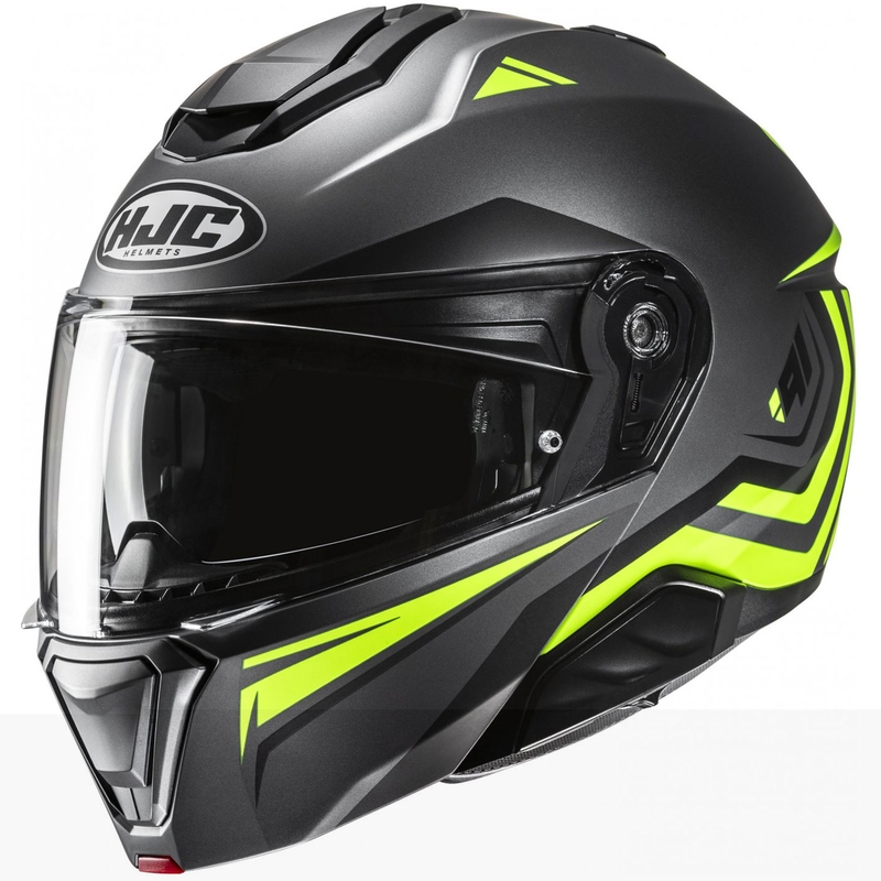 HJC casque moto modulable i91 Tricus MC3HSF noir-jaune fluo