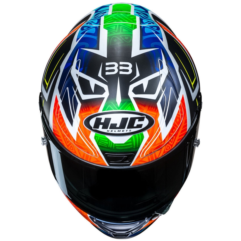 Casque moto intégral HJC RPHA 1 Binder Replica MC27SF noir-orange-bleu