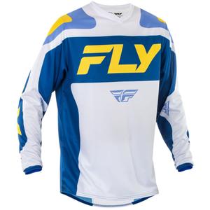 Maillot cross FLY Racing F-16 blanc-bleu-jaune