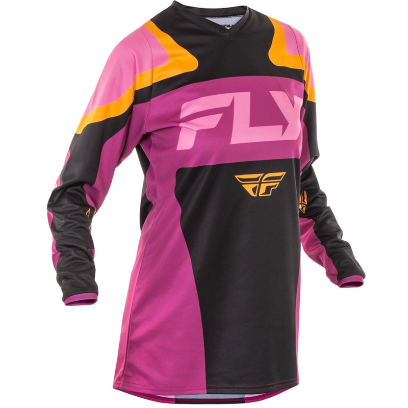 Maillot motocross femme FLY Racing F-16 noir-jaune
