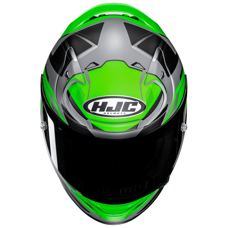 Casque moto intégral HJC RPHA 12 Brels MC4HSF vert-gris-noir