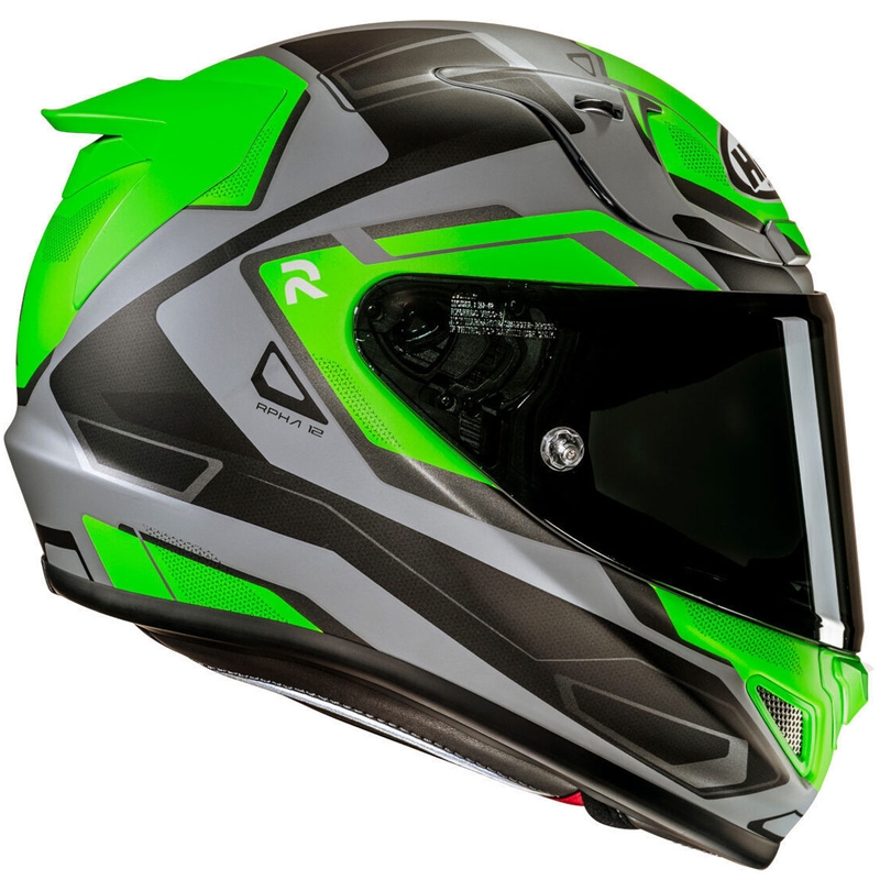 Casque moto intégral HJC RPHA 12 Brels MC4HSF vert-gris-noir