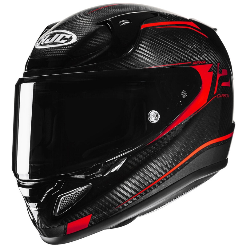 Casque moto intégral HJC RPHA 12 CARBON Keres MC1 noir-rouge