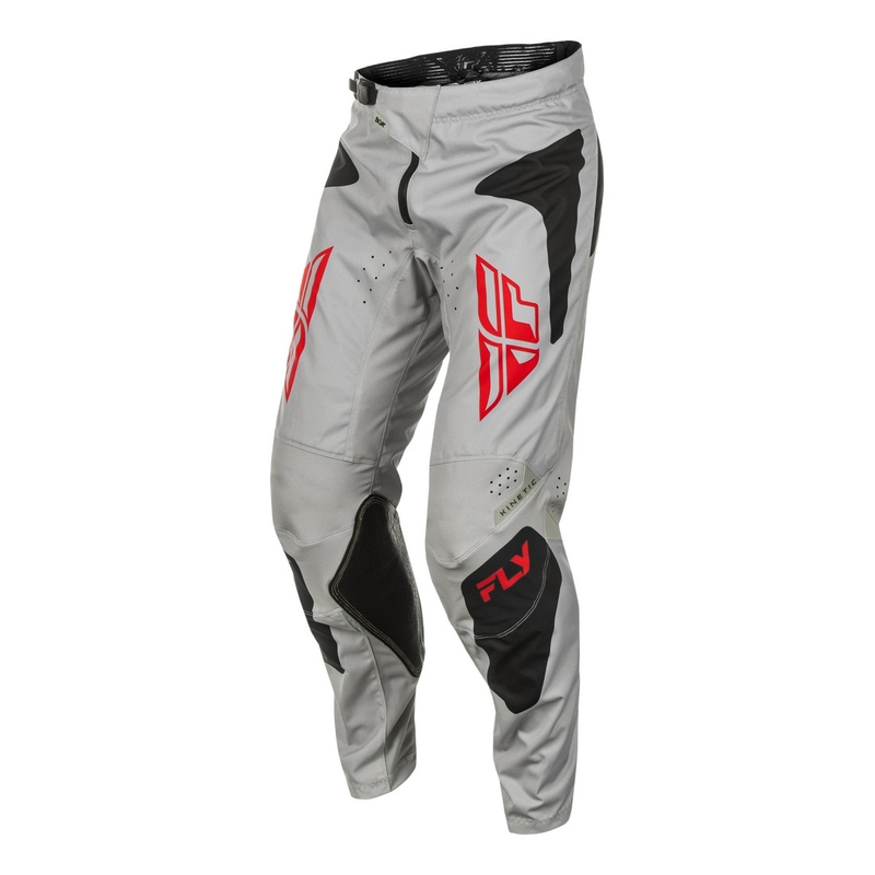 Pantalon cross FLY Racing Kinetic Sym gris-rouge-noir