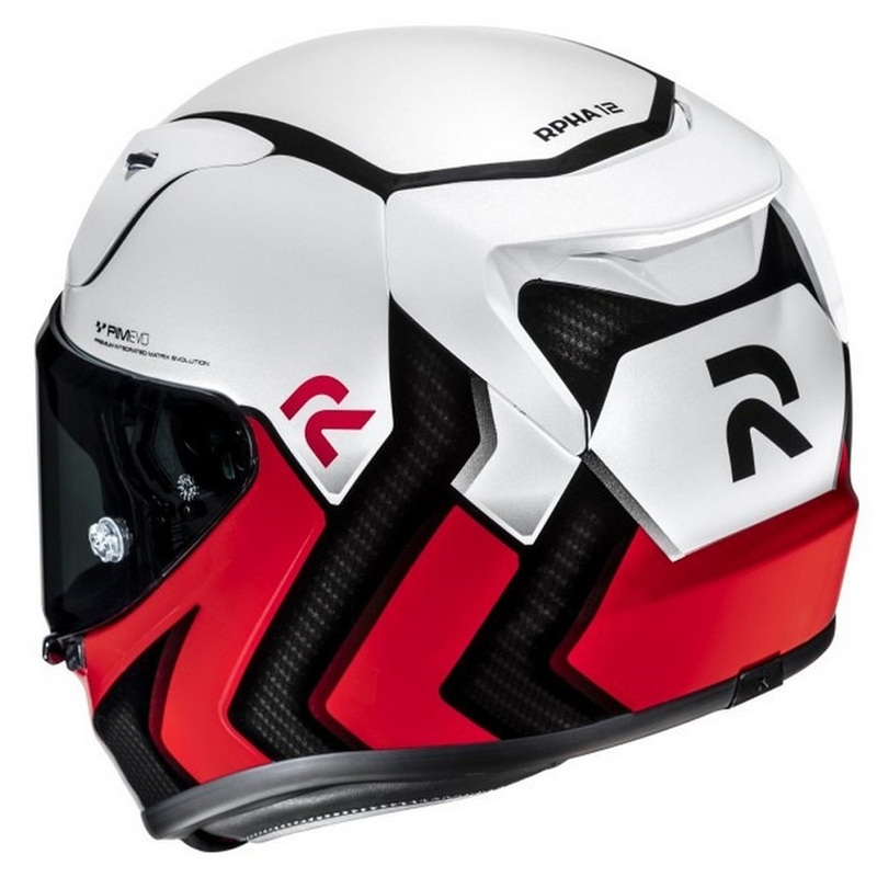 Casque moto intégral HJC RPHA 12 Kos MC1 blanc-rouge-noir