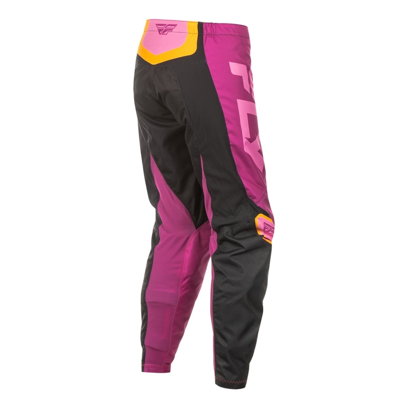 Pantalon motocross femme FLY Racing F-16 noir-jaune