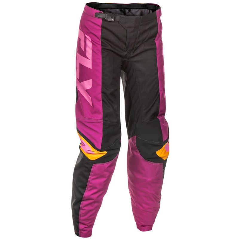 Pantalon motocross femme FLY Racing F-16 noir-jaune