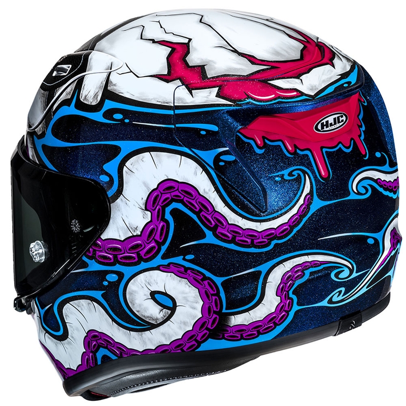 Casque moto intégral HJC RPHA 12 Kraken MC28 blanc-bleu-noir