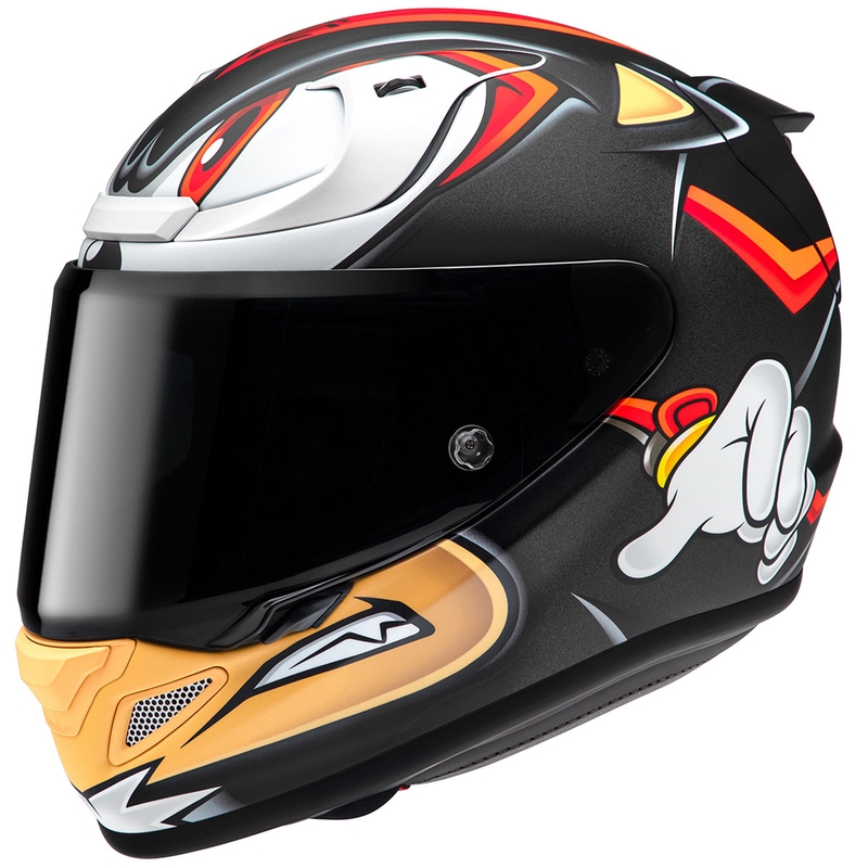 Casque Moto Intégral HJC RPHA 12 Shadow The Hedgehog MC1SF Noir-Rouge-Orange soldes