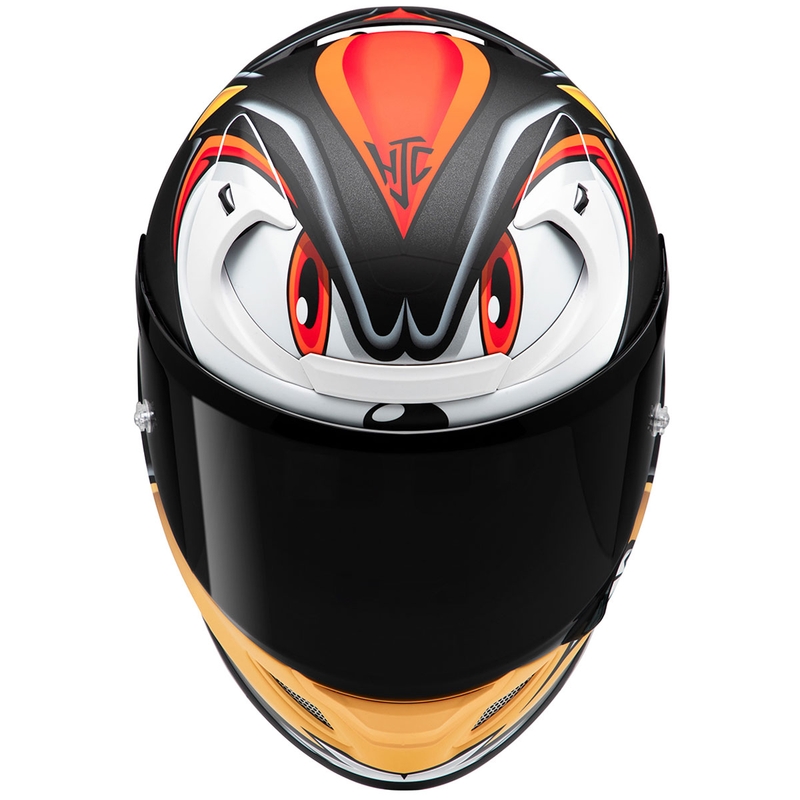 Casque Moto Intégral HJC RPHA 12 Shadow The Hedgehog MC1SF Noir-Rouge-Orange soldes