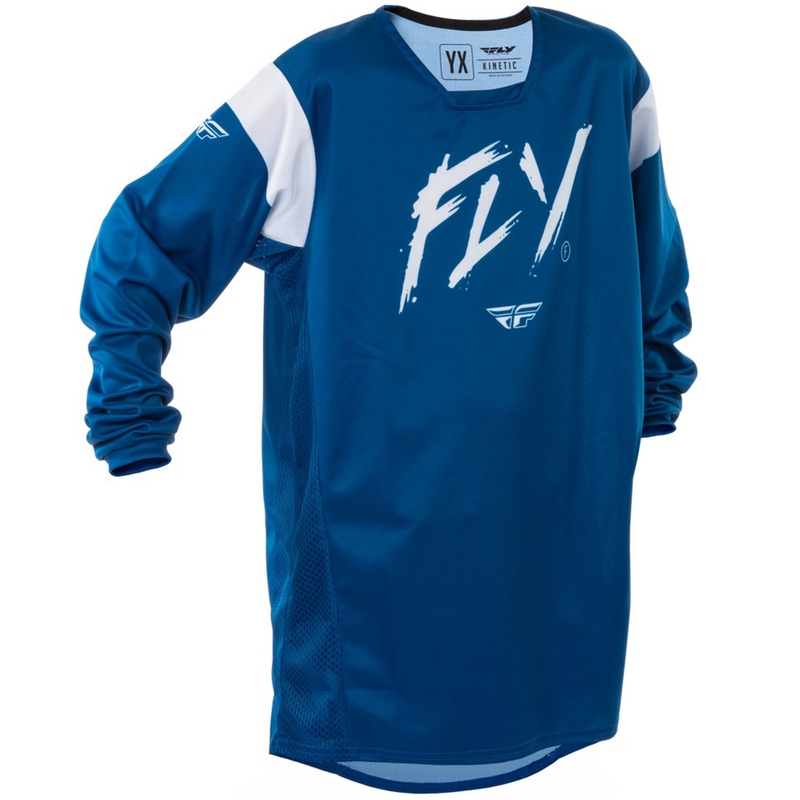 Maillot motocross enfant FLY Racing Kinetic Stoke bleu-blanc