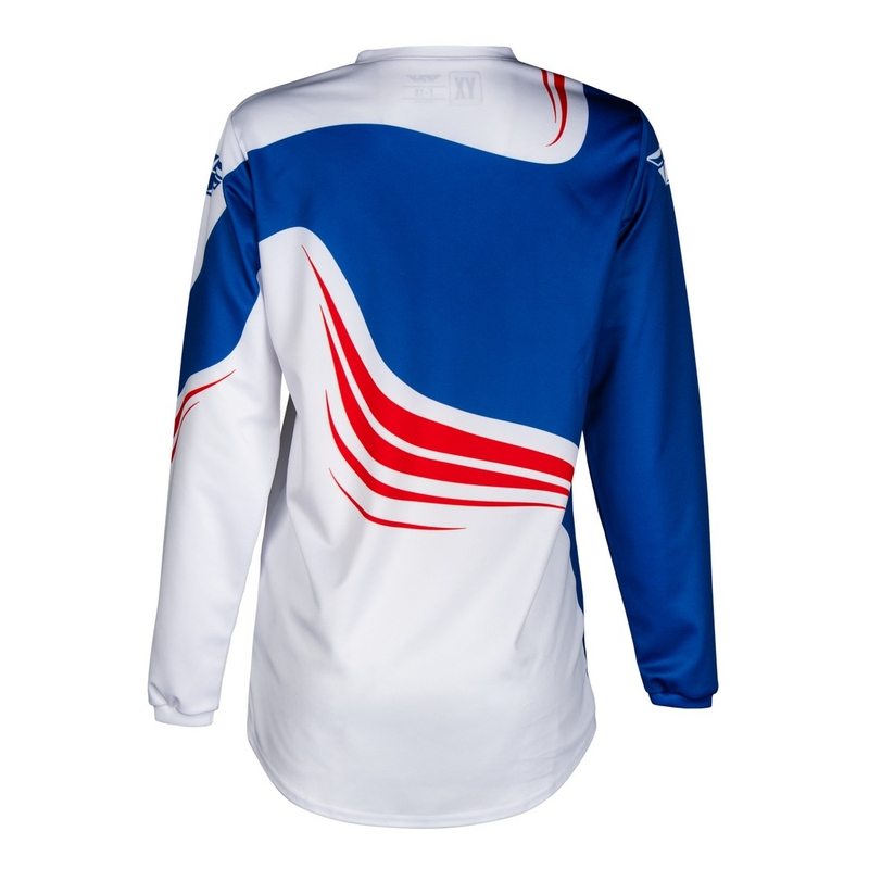 Maillot motocross enfant FLY Racing F-16 rouge-blanc-bleu
