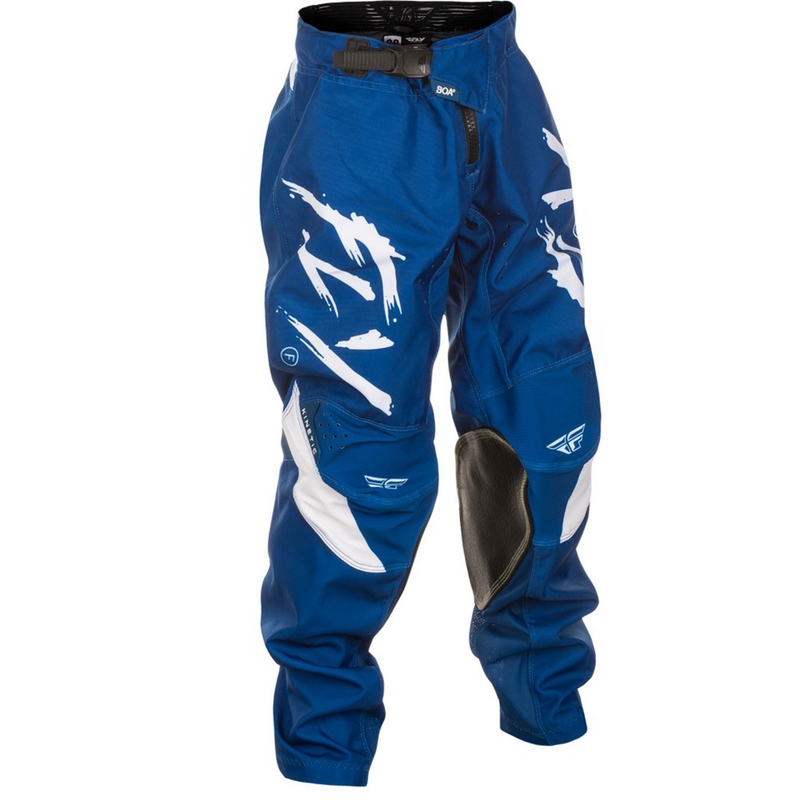 Pantalon motocross enfant FLY Racing Kinetic Stoke bleu-blanc