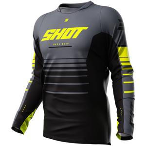 Maillot motocross Shot Devo Peak jaune fluo soldes