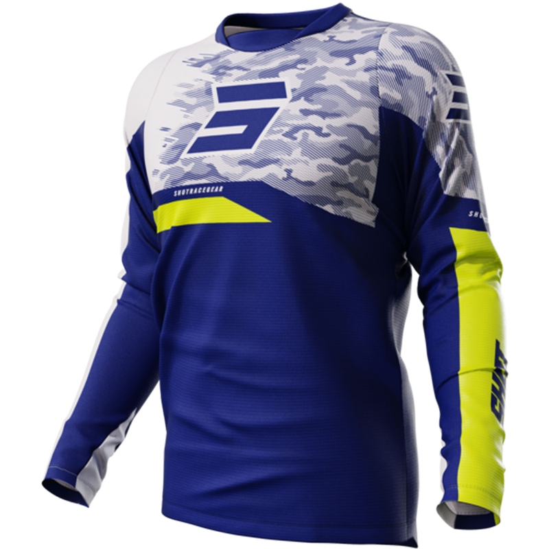 Maillot de motocross Shot Matrix bleu soldes