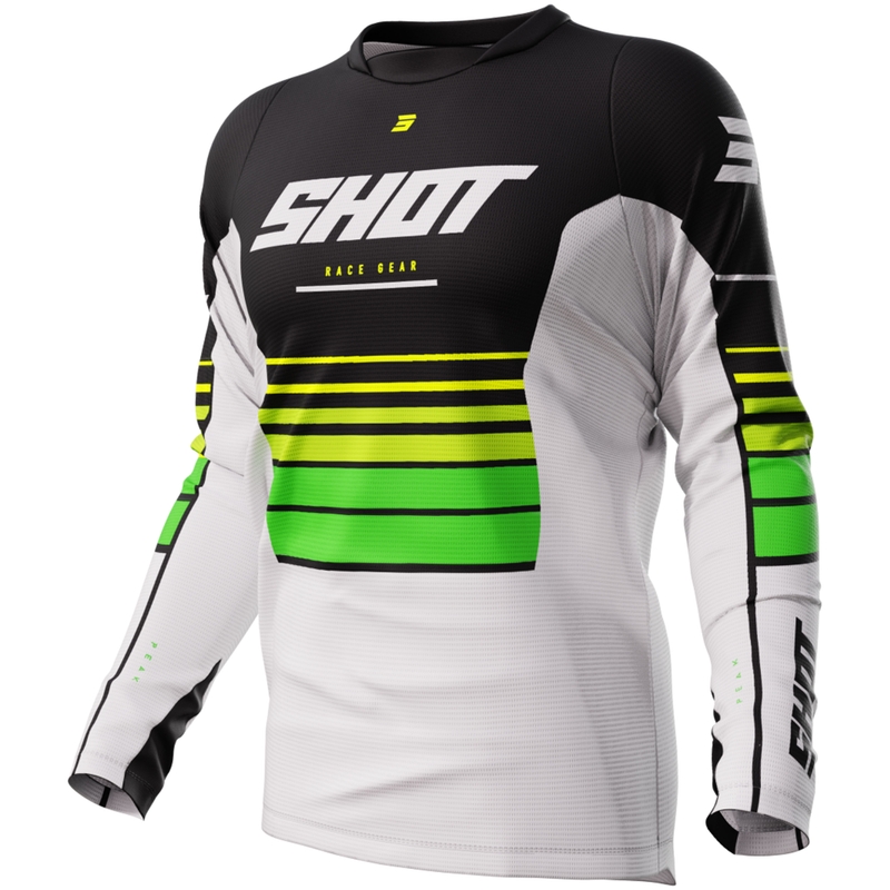 Maillot motocross Shot Devo Peak vert soldes