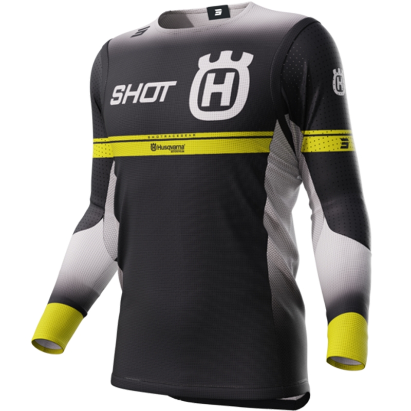 Maillot de motocross Shot Aerolite Husqvarna LE noir vente soldes
