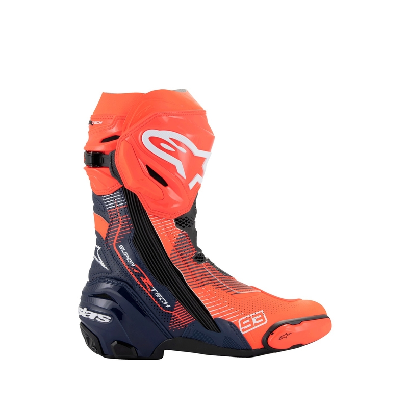Bottes de moto Alpinestars Supertech R Vented Limited Edition MM93 Marc Marquez Fluo Rouge-Bleu-Noir
