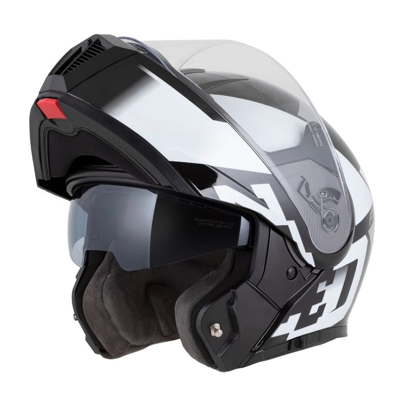 Casque moto modulable ZED F19 noir-blanc-gris