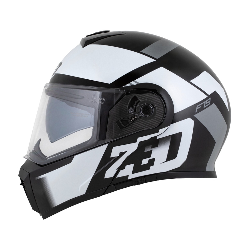 Casque moto modulable ZED F19 noir-blanc-gris
