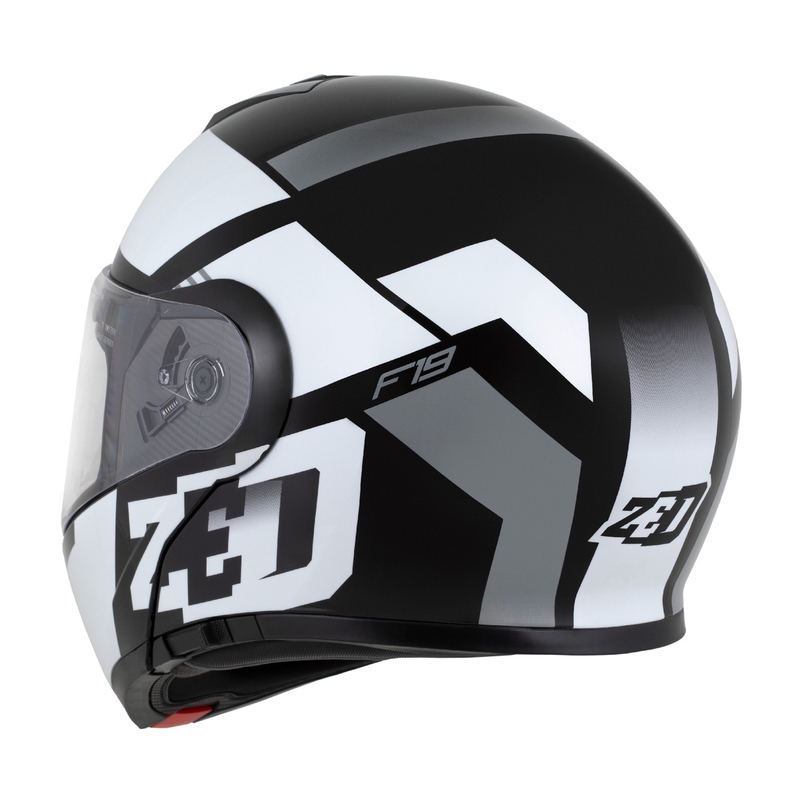 Casque moto modulable ZED F19 noir-blanc-gris