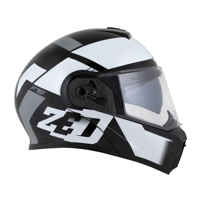 Casque moto modulable ZED F19 noir-blanc-gris