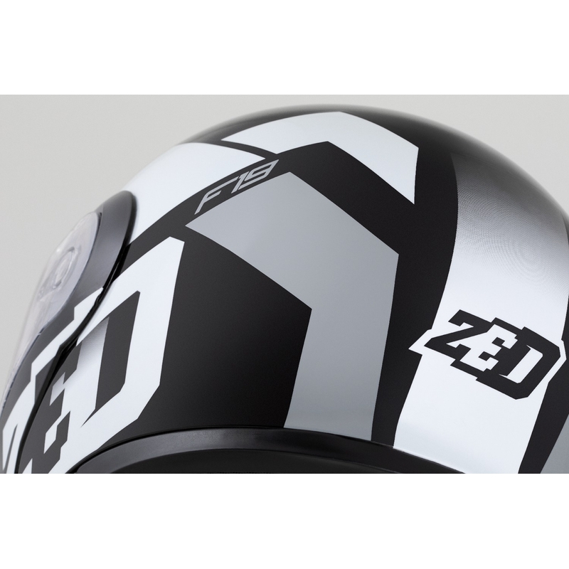 Casque moto modulable ZED F19 noir-blanc-gris