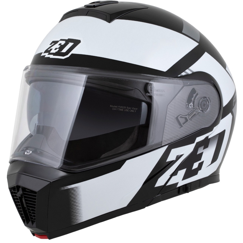 Casque moto modulable ZED F19 noir-blanc-gris