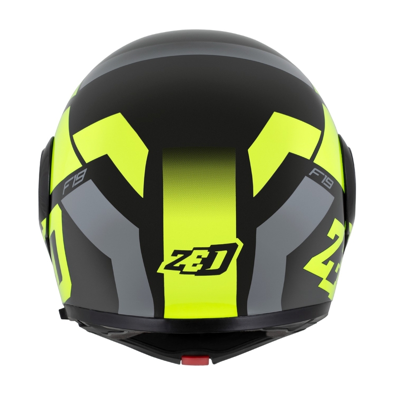 Casque moto modulable ZED F19 noir-jaune fluo