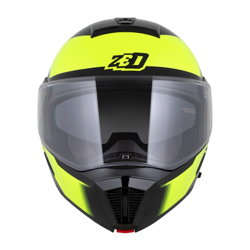 Casque moto modulable ZED F19 noir-jaune fluo