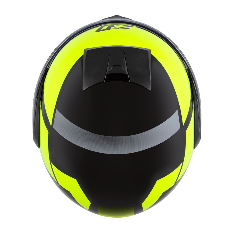 Casque moto modulable ZED F19 noir-jaune fluo