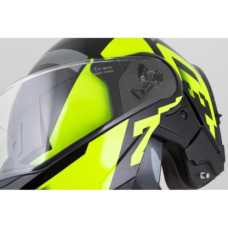 Casque moto modulable ZED F19 noir-jaune fluo