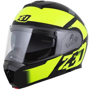 Casque moto modulable ZED F19 noir-jaune fluo