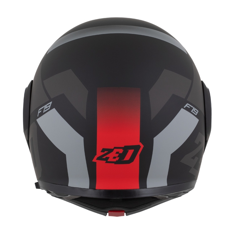 Casque moto modulable ZED F19 noir mat-rouge fluo-gris