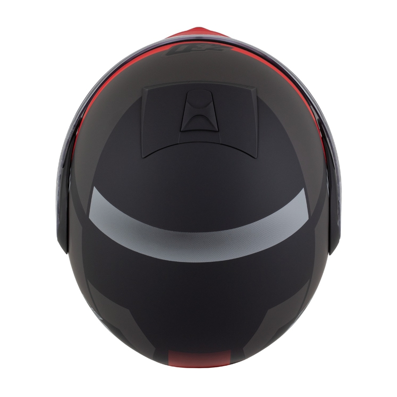 Casque moto modulable ZED F19 noir mat-rouge fluo-gris