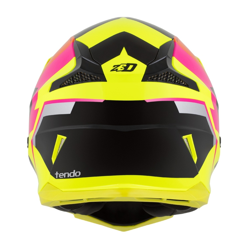 Casque motocross enfant ZED X1.9 Tendo fluo jaune-rose-orange-noir