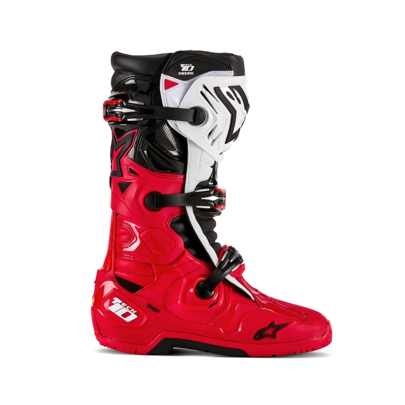 Bottes moto Alpinestars Tech 10 Enduro rouge-noir-blanc