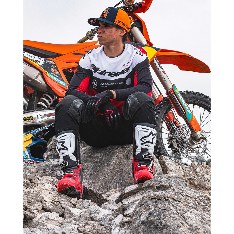 Bottes moto Alpinestars Tech 10 Enduro rouge-noir-blanc