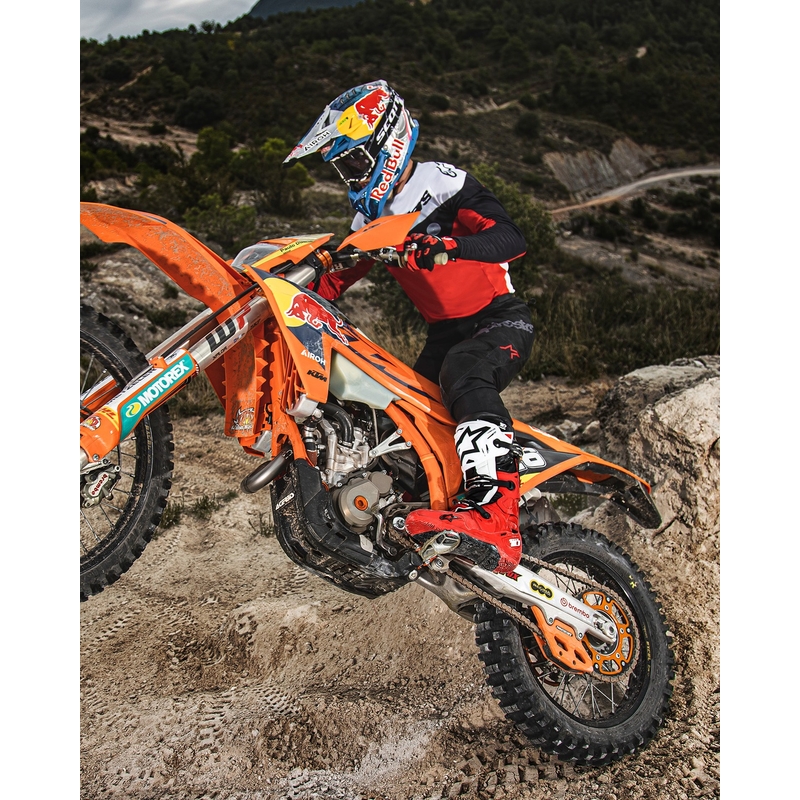 Bottes moto Alpinestars Tech 10 Enduro rouge-noir-blanc