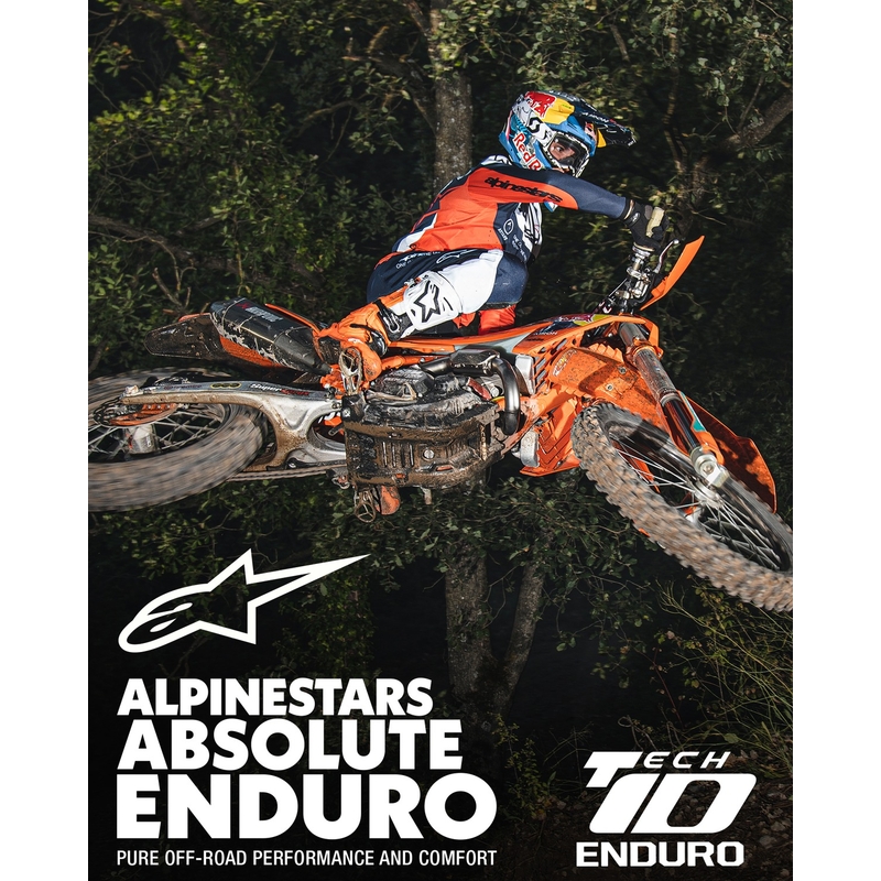 Bottes moto Alpinestars Tech 10 Enduro fluo orange-noir-blanc