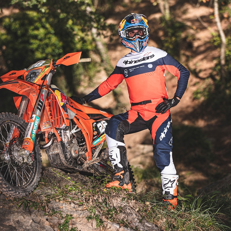 Maillot motocross Alpinestars PRO-Dura bleu-orange-blanc