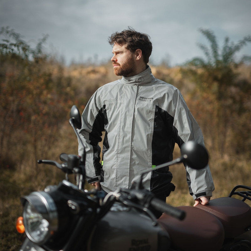 Veste imperméable Oxford Rain Seal réfléchissante gris