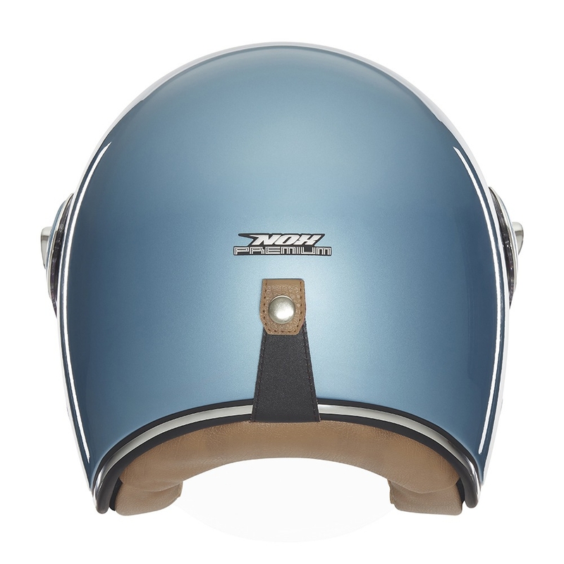 Casque moto ouvert Nox Premium Heritage turquoise