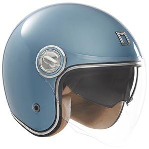 Casque moto ouvert Nox Premium Heritage turquoise