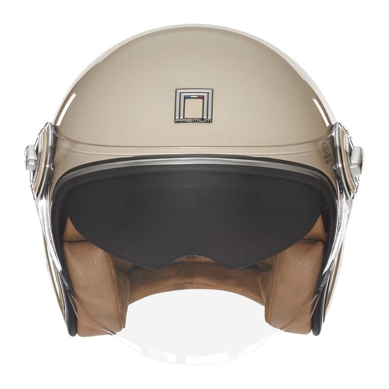 Casque moto ouvert Nox Premium Heritage beige