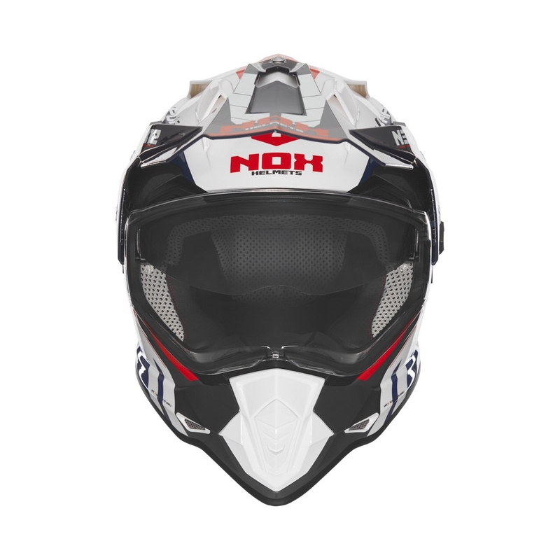 Casque moto Enduro NOX N312 Vapor blanc-noir-bleu