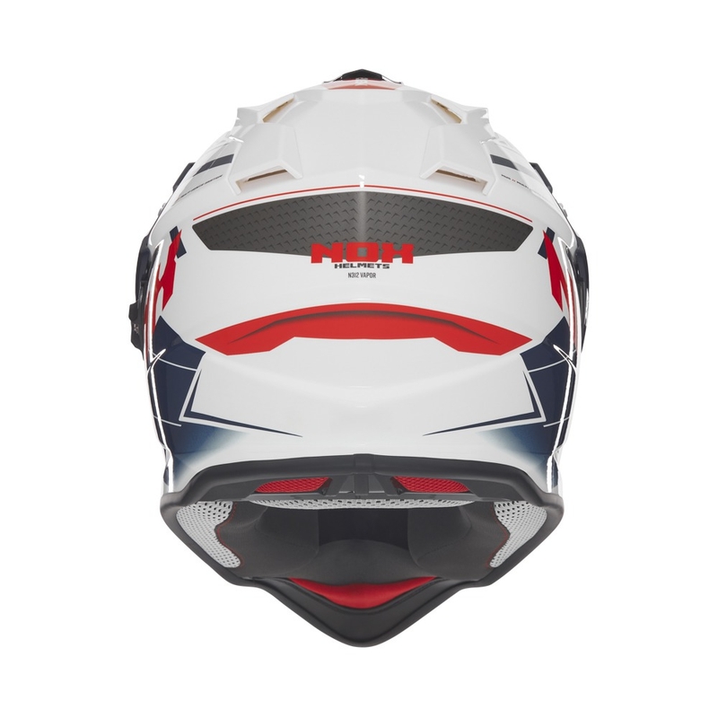 Casque moto Enduro NOX N312 Vapor blanc-noir-bleu