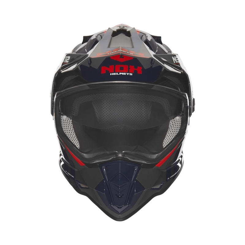 Casque moto Enduro NOX N312 Vapor noir-bleu-rouge